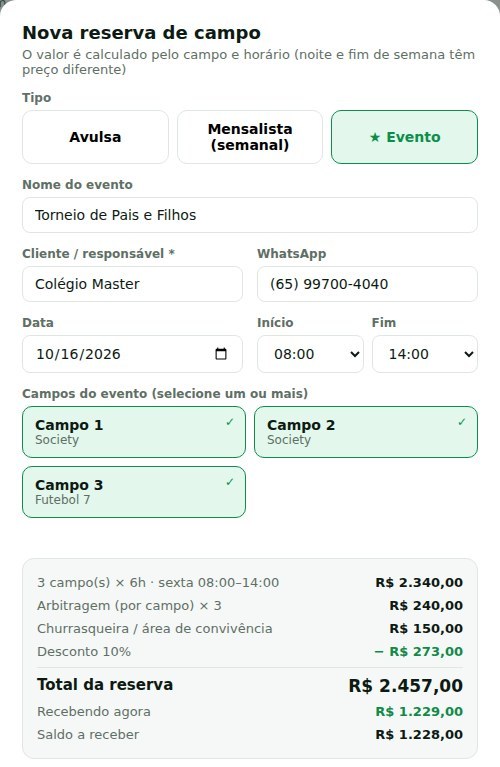 Cadastro de evento